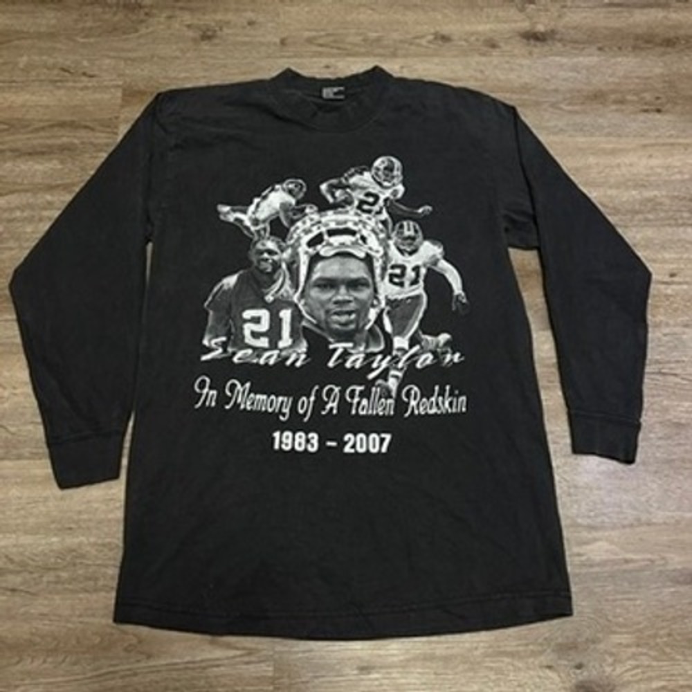 Talha USA Sean Taylor Tribute Shirt Mens Medium Black Long Sleeve 21 Memorial